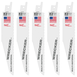 Milwaukee SAWZALL® Reciprocating Saw Blades 25 Piece 7/11 TPI 6 in Metal, Nail-embedded Wood, Plastic Demo