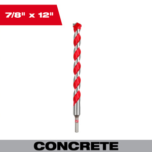 Milwaukee Carbide Tip Hammer Drill Bits 7/8 x 12 in Carbide Tipped Quick-change Hex Shank 1/4 in