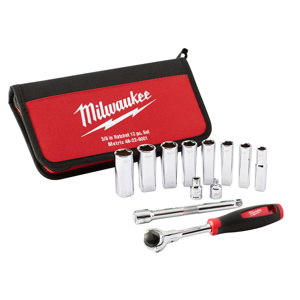 Milwaukee Metric Socket Sets Deep 3/8 in 12 Piece