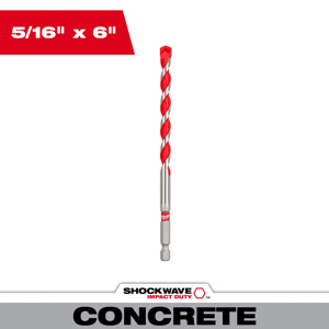Milwaukee Carbide Tip Hammer Drill Bits 5/16 x 6 in Carbide Tipped Quick-change Hex Shank 1/4 in
