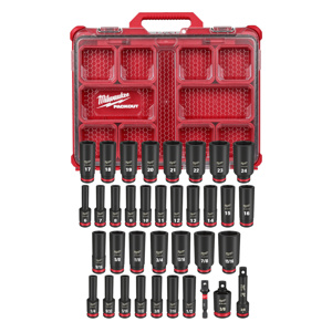 Milwaukee Metric / SAE Socket Sets Deep 3/8 in 36 Piece 6 Point