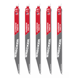 Milwaukee SAWZALL® Reciprocating Saw Blades 5 Piece 6 TPI 12 in Multi-material Demo, Fang Tip