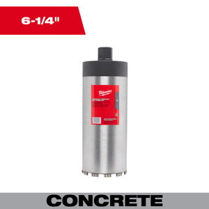 Milwaukee Premium Wet Core Bits 6-1/4 x 15 in Diamond Coated 1-1/4 in
