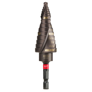 Milwaukee Step Drill Bits 1/2 - 1 in Titanium 13 Step Quick-change Hex Shank 1/4 in