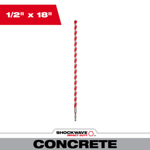 Milwaukee Carbide Tip Hammer Drill Bits 1/2 x 18 in Carbide Tipped Quick-change Hex Shank 1/4 in
