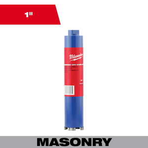 Milwaukee Dry Core Bits 1 x 10 in Diamond Coated 5/8 in