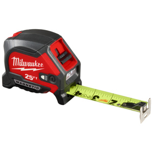 Milwaukee LED Light Tape Measures 25 ft SAE Automatic Rewind 100 lm Toggle Lock