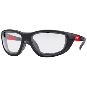 Milwaukee Gasketed Safety Glasses Anti-fog, Anti-scratch Clear Polybag Black/Red