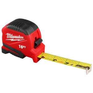 Milwaukee Compact Tape Measures 16 ft SAE Automatic Rewind Toggle Lock 13/16 in