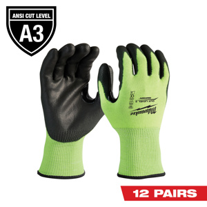 Milwaukee SMARTSWIPE™ Polyurethane-dipped Gloves Large High Visibility Yellow<multisep/>Yellow