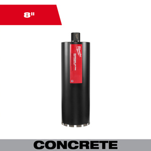 Milwaukee Ultra Wet Core Bits 8 x 18.7 in Diamond Coated 1-1/4 in