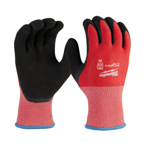 Milwaukee Insulated Dipped Winter Gloves Large Red<multisep/>Black Nylon,Acrylic *Contains Latex No Flame Resistance