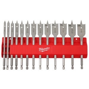Milwaukee Stubby Flat Boring Drill Bit Sets 13 Piece High Carbon Steel Hexagonal