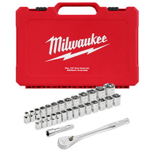 Milwaukee Metric / SAE Socket Sets Standard 3/8 in 29 Piece