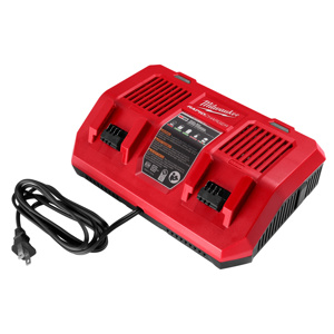 Milwaukee M18™ REDLITHIUM™ Dual Bay Simultaneous Chargers 2 Port 18 V (Output), 120 V (Input) Corded Electric M18™ Lithium-ion (Li-ion) Batteries