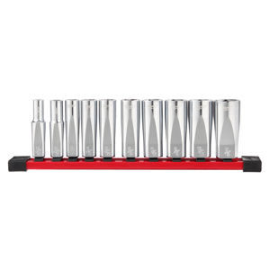 Milwaukee SAE Socket Sets Deep 3/8 in 10 Piece 6 Point