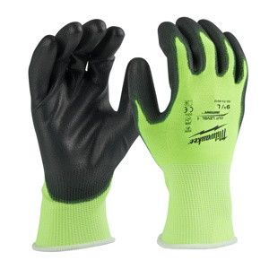 Milwaukee SMARTSWIPE™ Polyurethane-dipped Gloves Large High Visibility Yellow<multisep/>Black