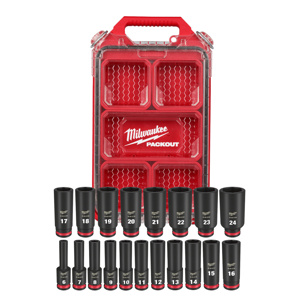 Milwaukee Metric Socket Sets Deep 3/8 in 19 Piece 6 Point