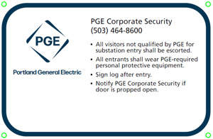 Designer Decal PGE Safety Signs