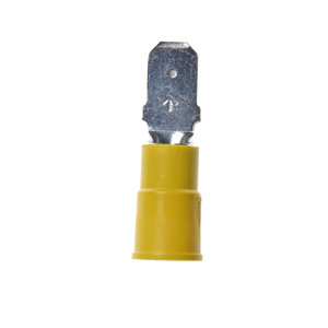 3M Male Insulated Disconnects 12 - 10 AWG Butted Barrel Yellow Vinyl