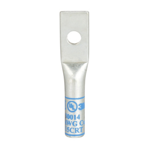 3M Standard Barrel Compression Lugs #10 1 Hole Blue 6 AWG