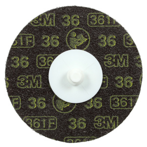3M Abrasive Discs Brown Gray 3 in 36 Aluminum Oxide Roloc™ 361F Plastic Button