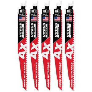 Milwaukee SAWZALL® Reciprocating Saw Blade Sets 5 Piece 5 TPI 9 in Fang Tip