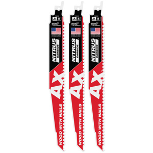 Milwaukee SAWZALL® Reciprocating Saw Blade Sets 3 Piece 5 TPI 9 in Metal, Wood Fang Tip