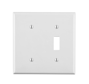 Leviton Standard Blank Toggle Wallplates 2 Gang Ivory Nylon Device
