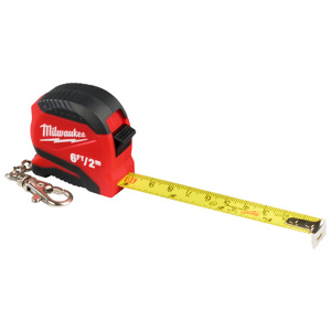 Milwaukee Keychain Tape Measures 2 m / 6 ft Metric/SAE Automatic Rewind Toggle Lock 3/4 in