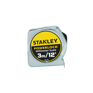 Stanley Tape Measures 3.5 m / 12 ft Metric/SAE Automatic Rewind Toggle Lock 1/2 in