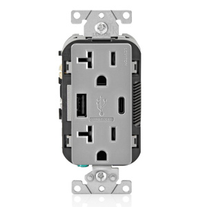 BAC20-GY DECO TYP AC USB 20A 18W GRY
