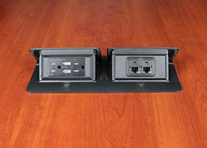 Wiremold deQuorum DQF Flip-up Combination Receptacle Table Boxes