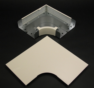 Wiremold 4000 Raceway Flat Elbows 90 deg Ivory Steel