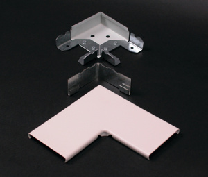 Wiremold 2400 Raceway Flat Elbows 90 deg. Ivory Steel