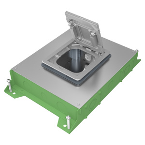 Wiremold RFB® Series Rectangular Above-grade Recessed Floor Boxes Metallic 4 Gang Recessed