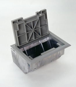 Wiremold AF1 Series Raised Floor Boxes Metallic 3 Gang