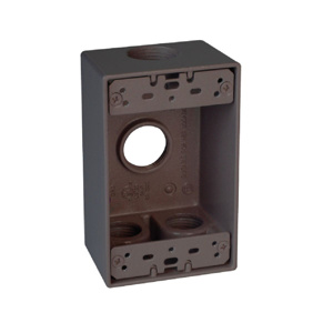 Hubbell Electrical TayMac SB Series Four Hub Weatherproof Outlet Boxes Metallic 2 in 1 Gang 3/4 in