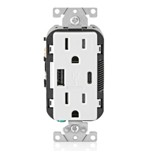 Leviton Decora® USB Duplex Combination Devices 15 A 125 V 5-15R