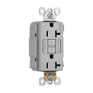 Pass & Seymour Radiant® 2087 Series Blank GFCIs 20 A 5-20R Gray Tamper-resistant