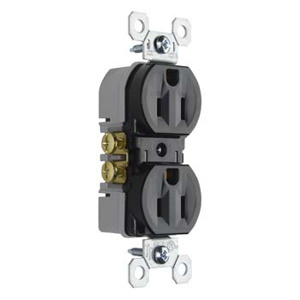 Pass & Seymour 3232-TR Series Duplex Receptacles 15 A 125 V 2P3W 5-15R Residential TradeMaster® Tamper-resistant Black