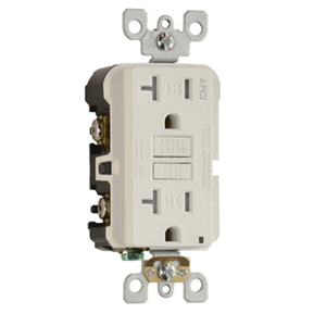 Pass & Seymour Radiant® AF202TR Series Duplex AFCIs 20 A 5-20R White