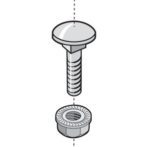Cablofil 1/4 in Round Head Screw and Flange Nuts 2-3/4 in 1 in