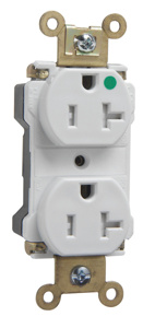 Pass & Seymour PTTR63 Series Duplex Receptacles 20 A 125 V Hospital White