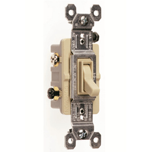 Pass & Seymour 3-Way, SPST Toggle Light Switches 15 A 120 V Trademaster® Ivory