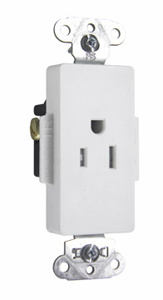 Pass & Seymour TR26261 Single Receptacles 15 A 125 V White