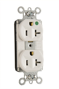 Pass & Seymour PT8300 Series Duplex Receptacles 20 A 125 V Hospital White
