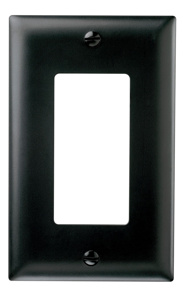 Pass & Seymour Standard Decorator Wallplates 1 Gang Black Plastic Device