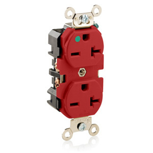 8400-R DPLXRCPT HG 6-20R 20A RED 250V