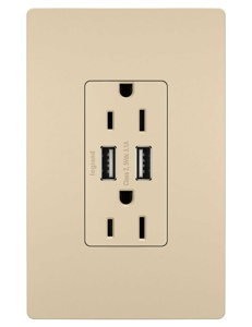 Pass & Seymour Combination USB Devices 15 A, 3.1 A 125 V 2 USB/Duplex 5-15R
